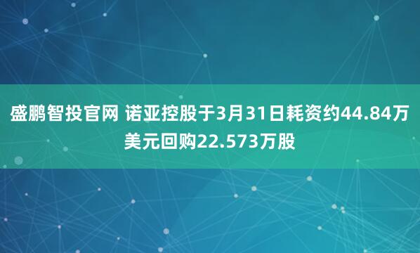 盛鹏智投官网 诺亚控股于3月31日耗资约44.84万美元回购22.573万股